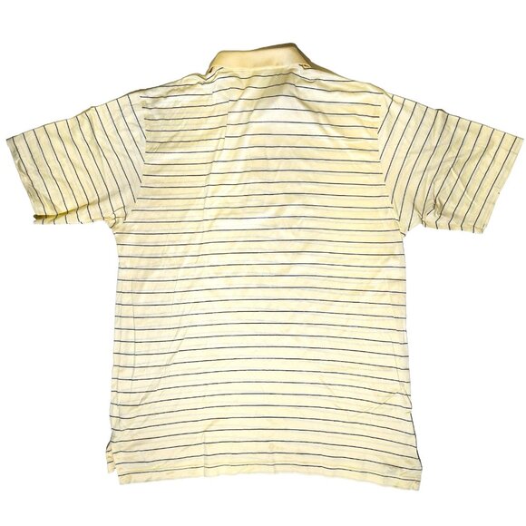 Peter Millar Men’s L Yellow Striped Polo Shirt Double Mercerized Cotton EUC - Picture 2 of 7